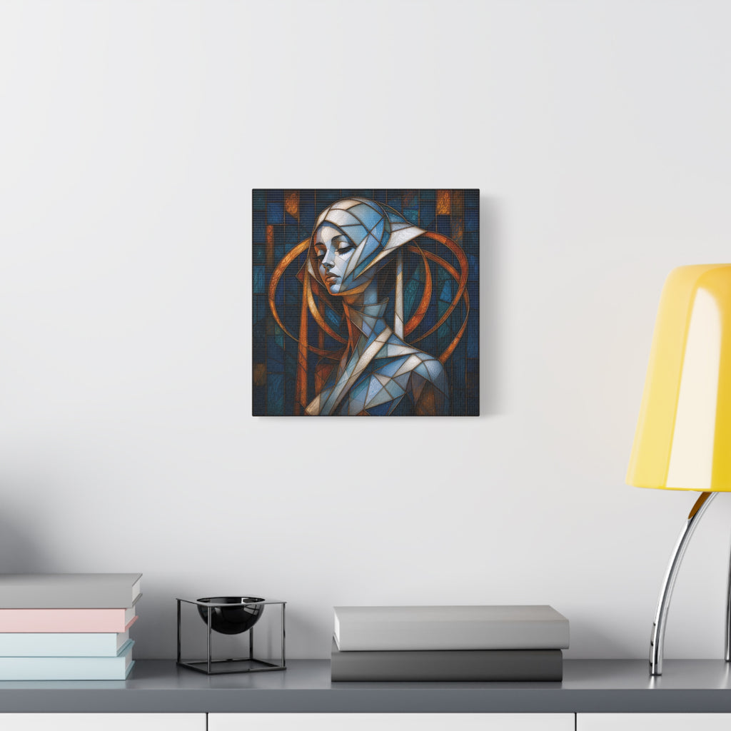 Cathedral of Her Own — Modern Stained Glass Woman Portrait Art