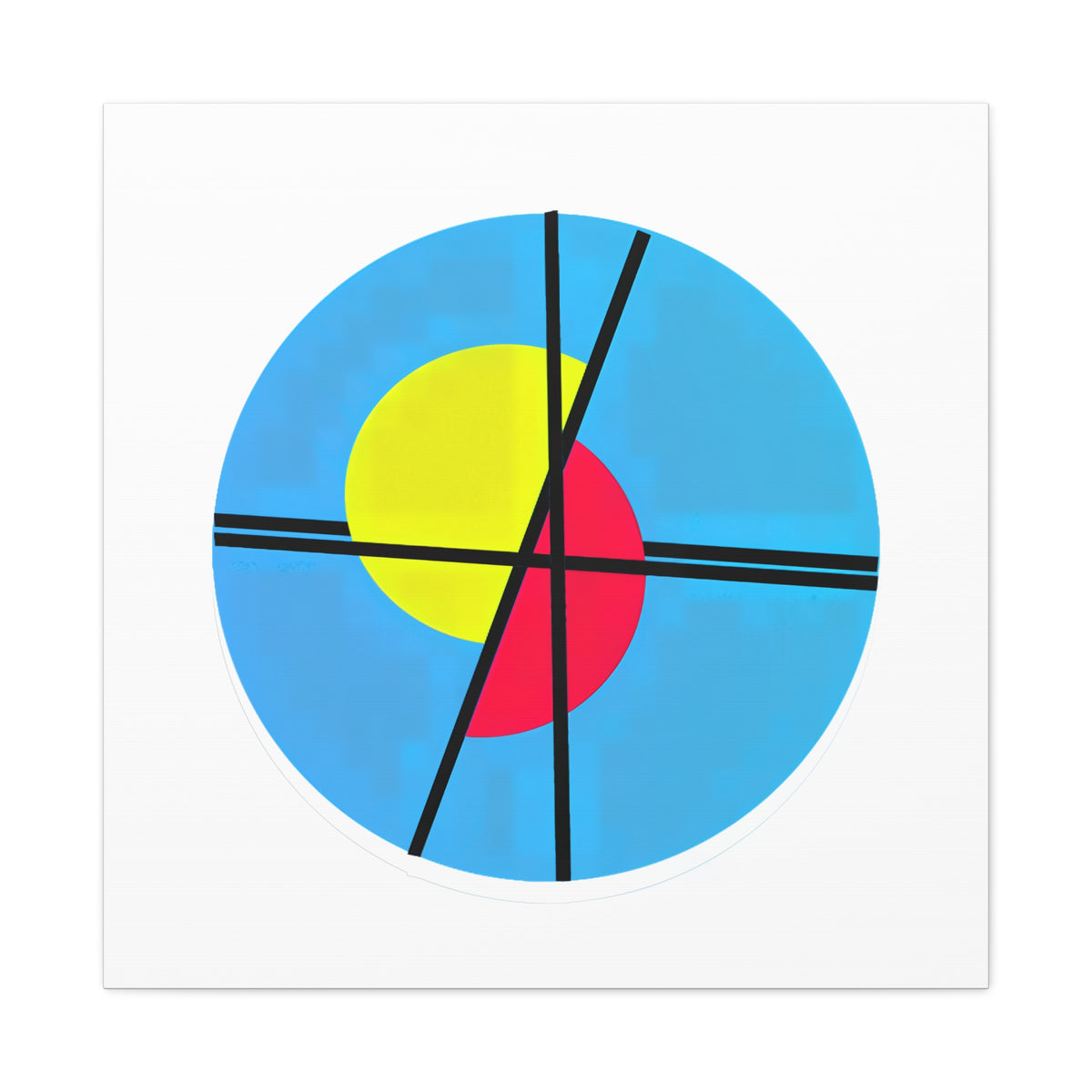 Primary Tension – Minimal Geometric Circle Canvas Print