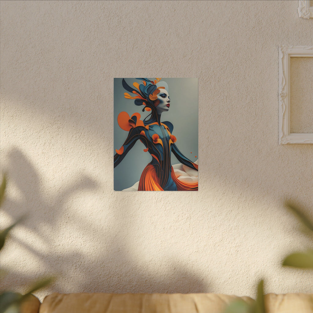Dressed for Another World – Futuristic Fashion Portrait Canvas Print