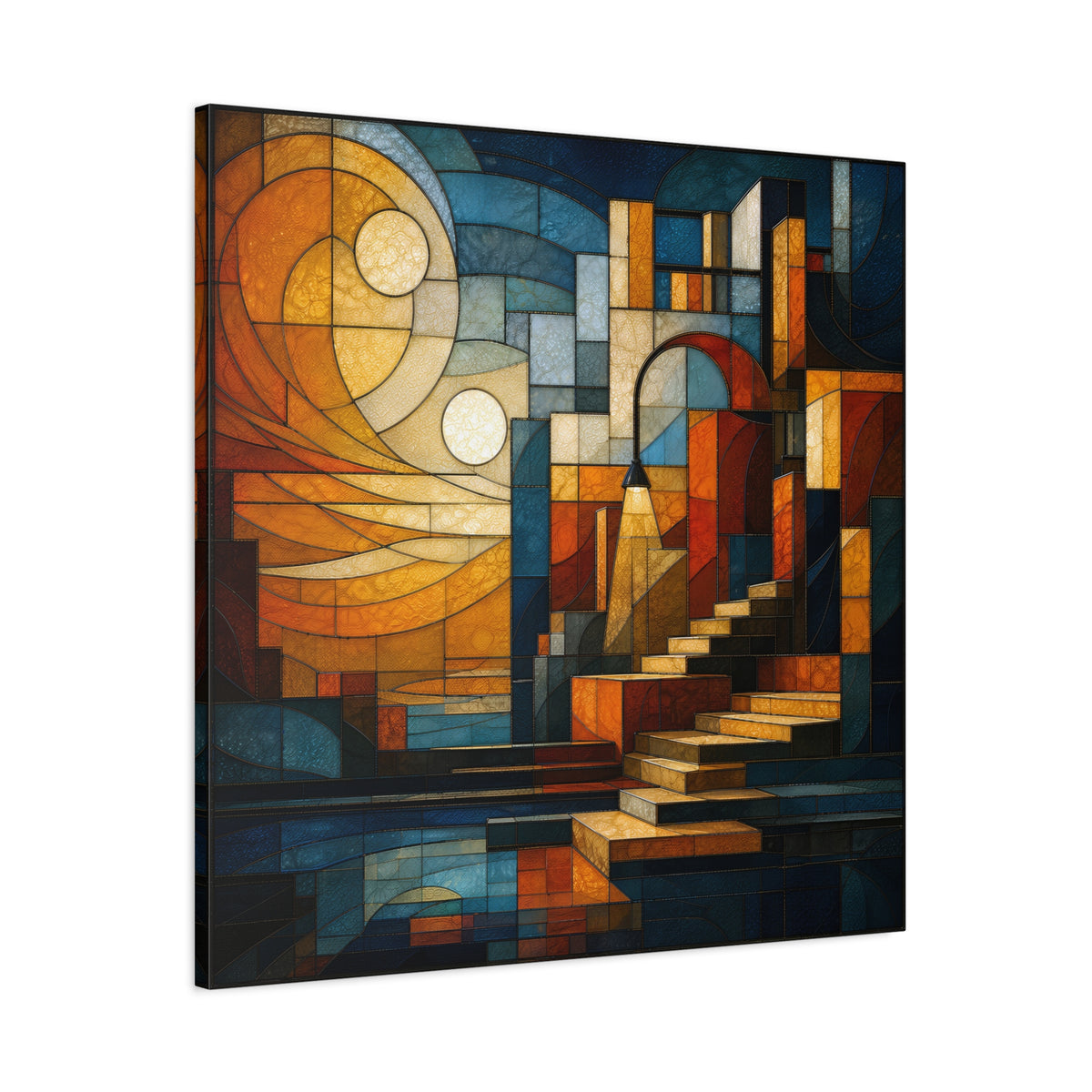 The Way Forward — Modern Architectural Stained Glass Abstract Wall Art