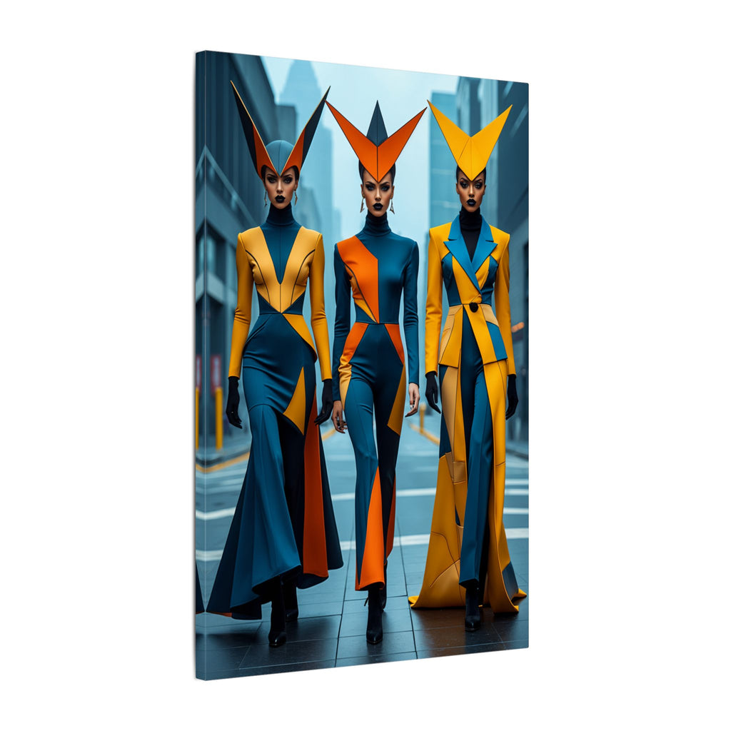 The Vanguard – Futurist Fashion Trio Canvas Print