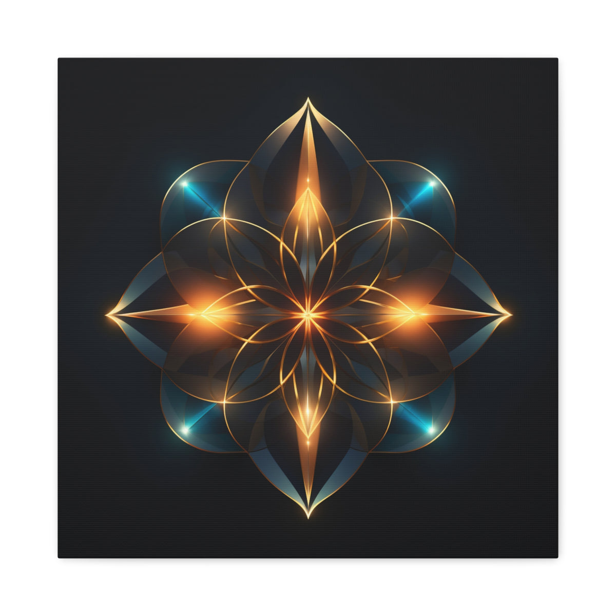 Luminous Accord — Futuristic Sacred Geometry Mandala Wall Art
