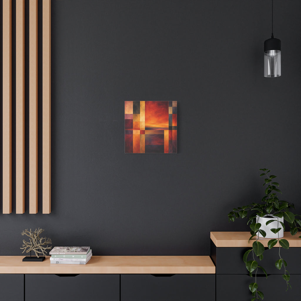Afterglow Structure — Geometric Sunset Abstract Fine Art Print
