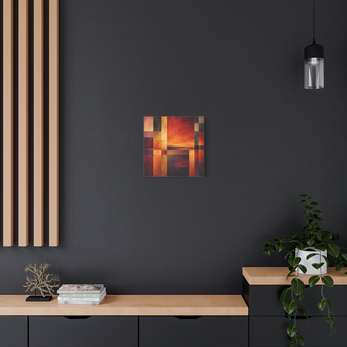 Afterglow Structure — Geometric Sunset Abstract Fine Art Print