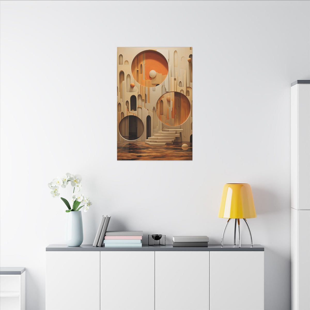 Rooms Beyond Time – Surreal Architectural Abstract Canvas Print