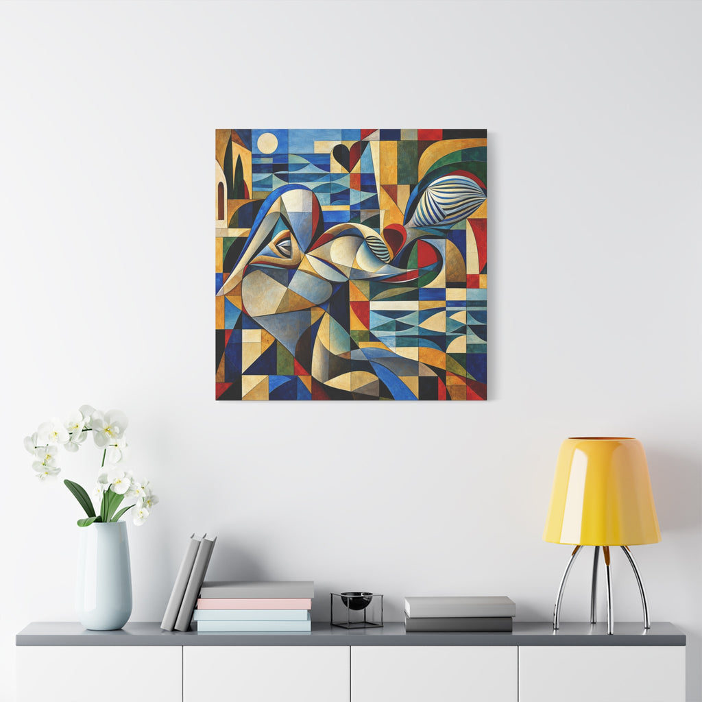 Moon Over Form — Cubist Coastal Abstract Fine Art Print