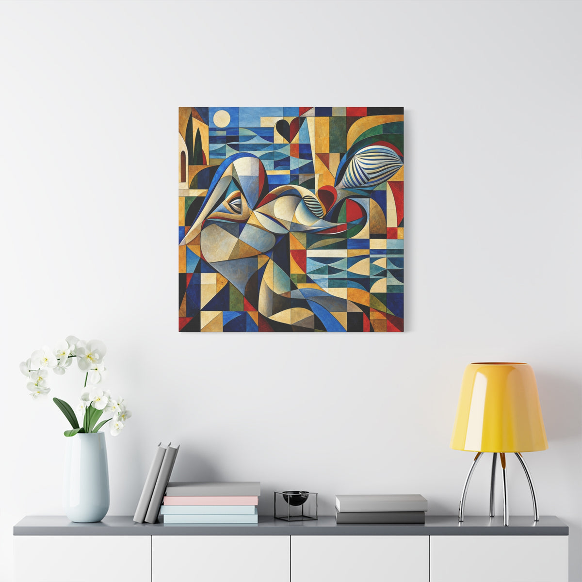 Moon Over Form — Cubist Coastal Abstract Fine Art Print