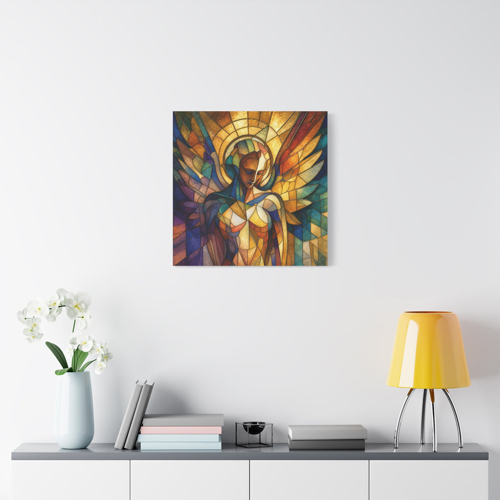 Grace in Full Color — Modern Stained Glass Angel Wall Art