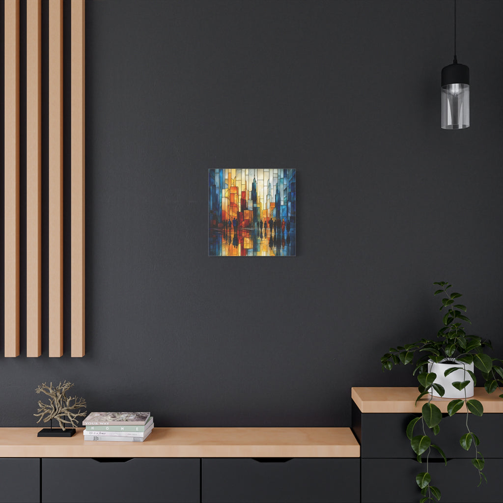 City of Light — Modern Stained Glass Skyline Wall Art