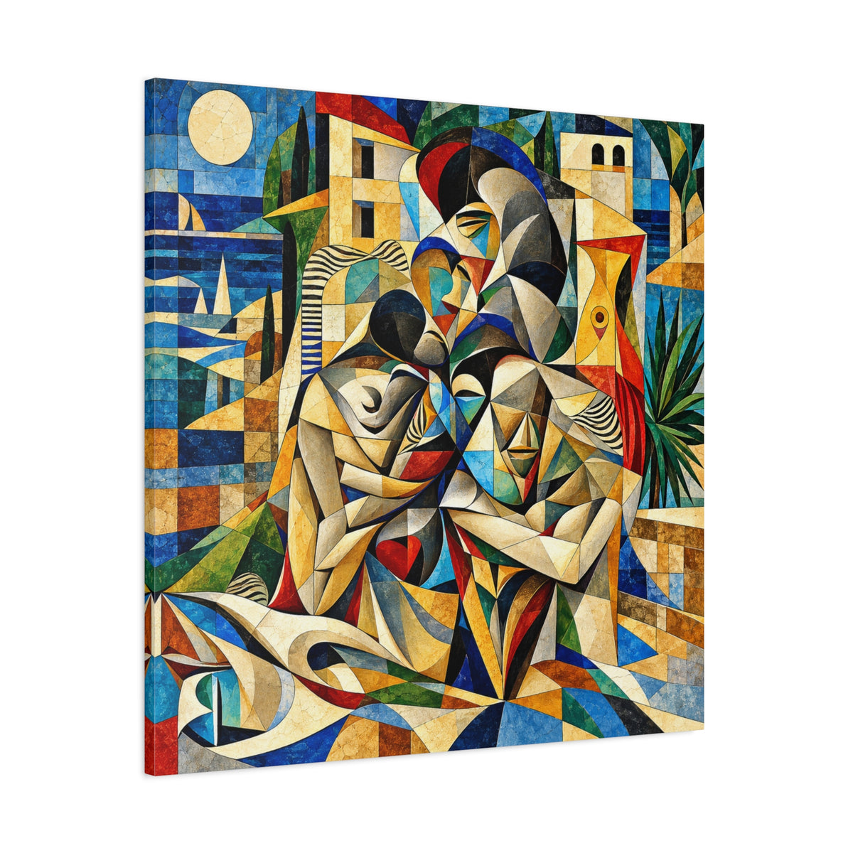 Held Between Tides — Cubist Family & Coastal Fine Art Print