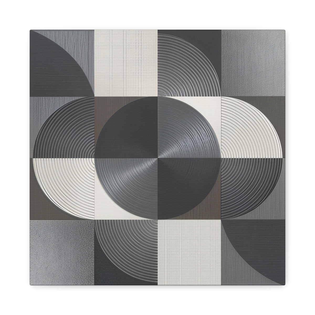 Measured Silence – Monochrome Geometric Circle Canvas Print