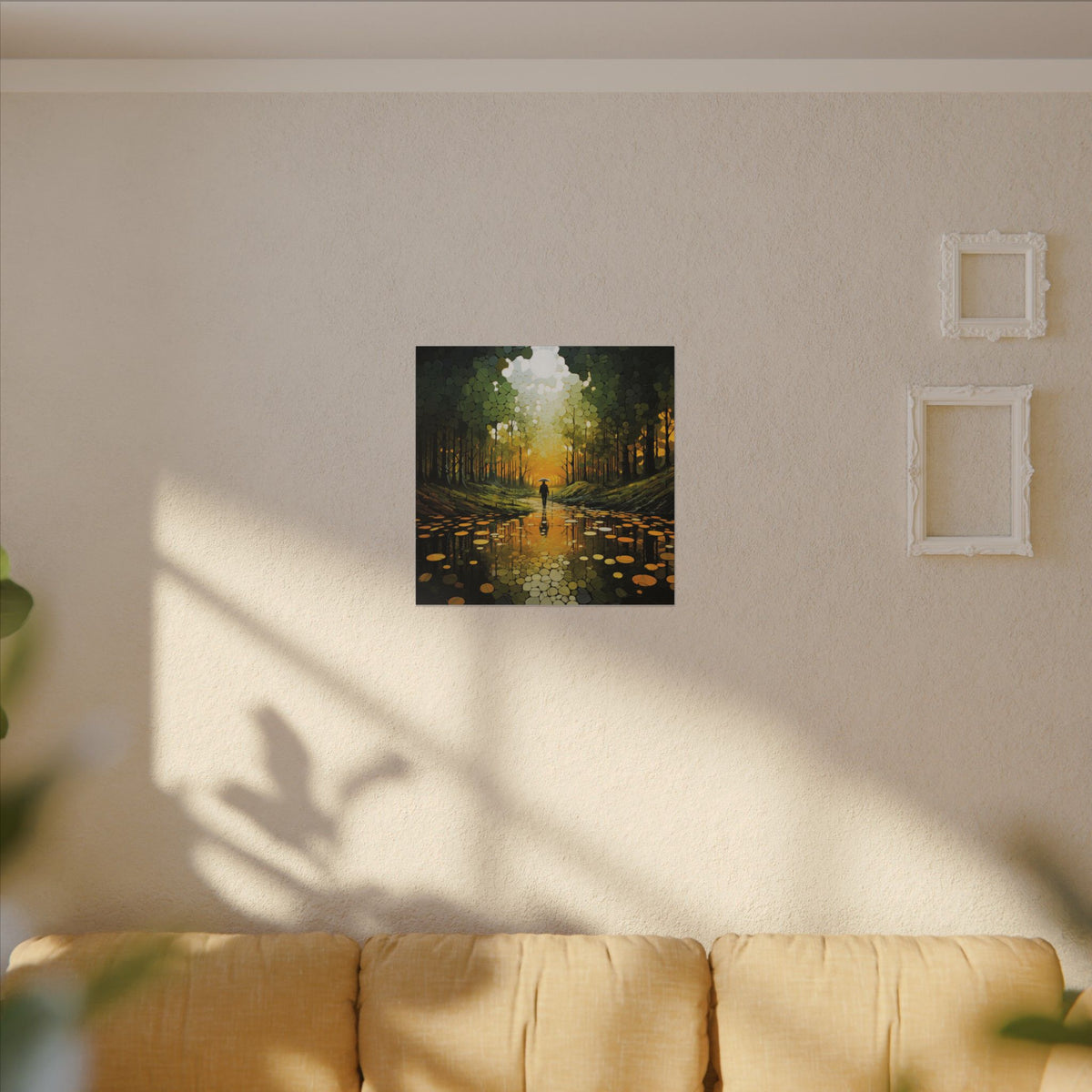 Into the Gold – Abstract Forest Landscape Canvas Print