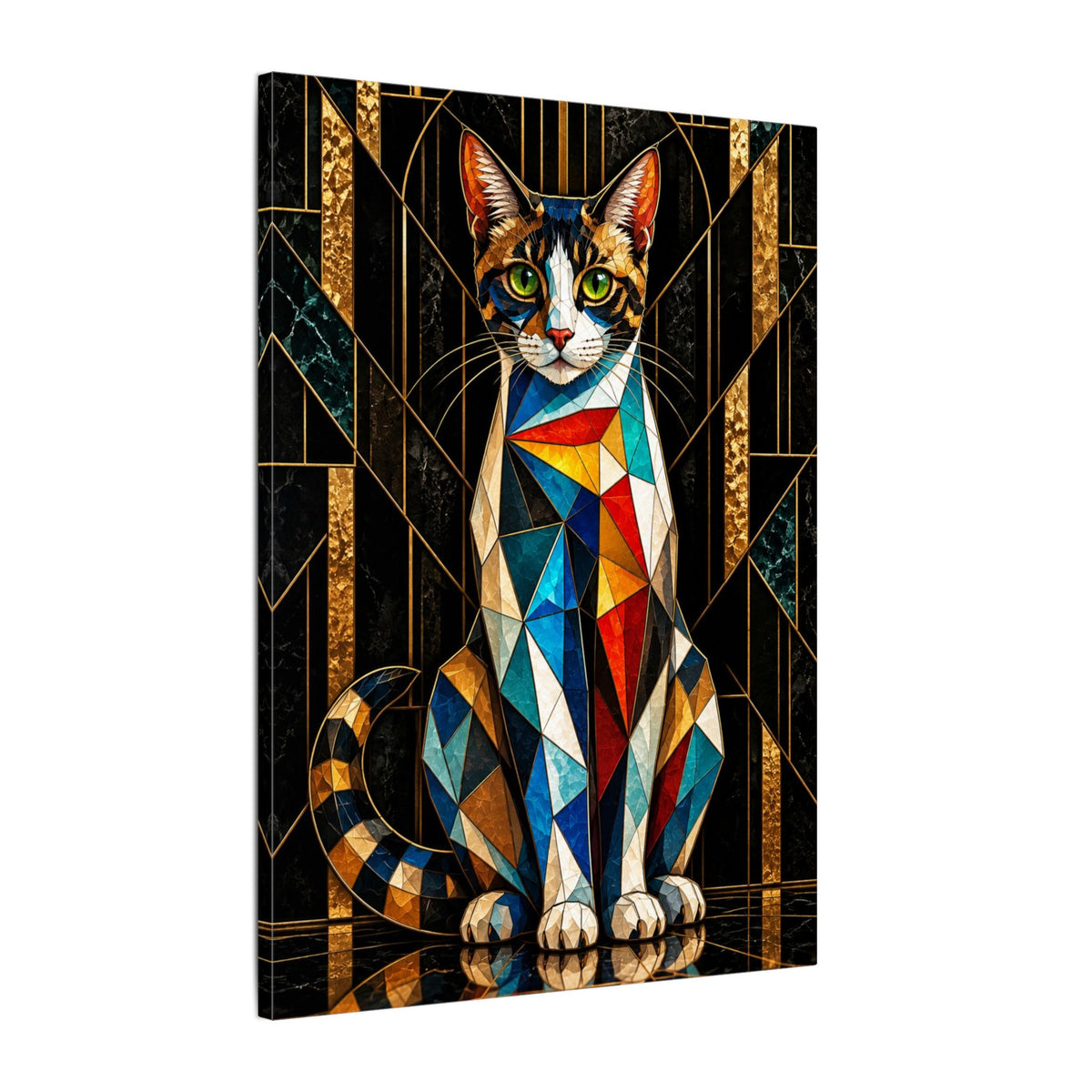 Curious Geometry – Geometric Cat Portrait Canvas Print