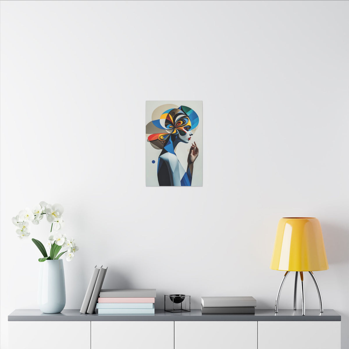 The Shape of Thought – Futurist Geometric Female Portrait Canvas Print