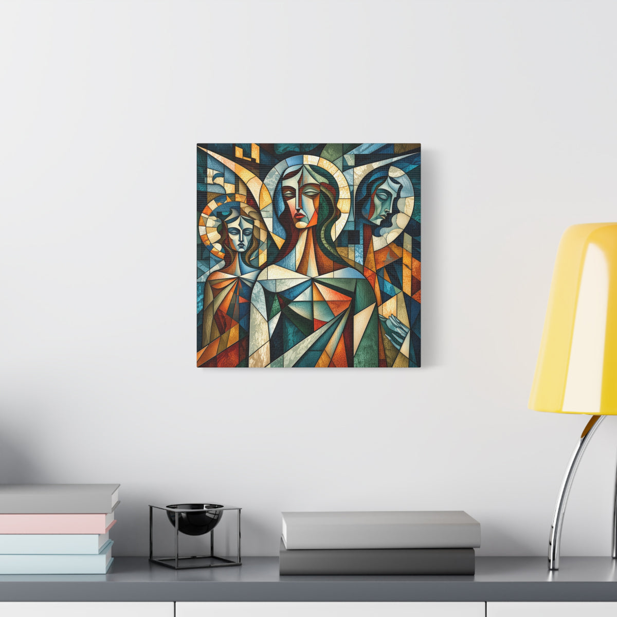 The Ones Who Watch Over Us | Cubist Stained Glass Angel Art