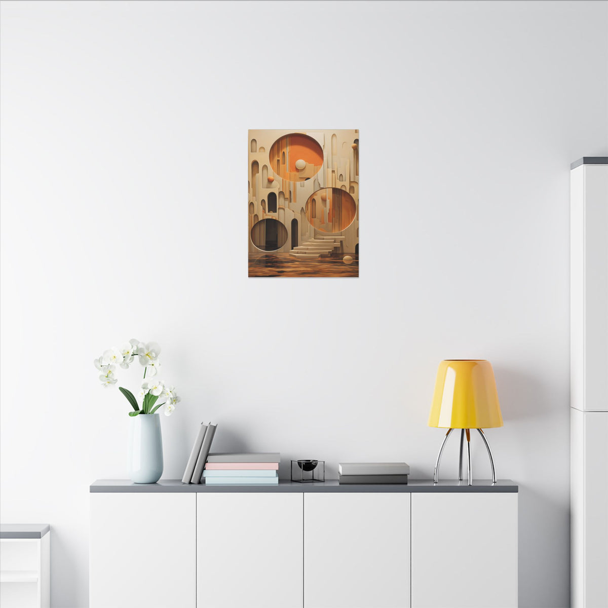 Rooms Beyond Time – Surreal Architectural Abstract Canvas Print