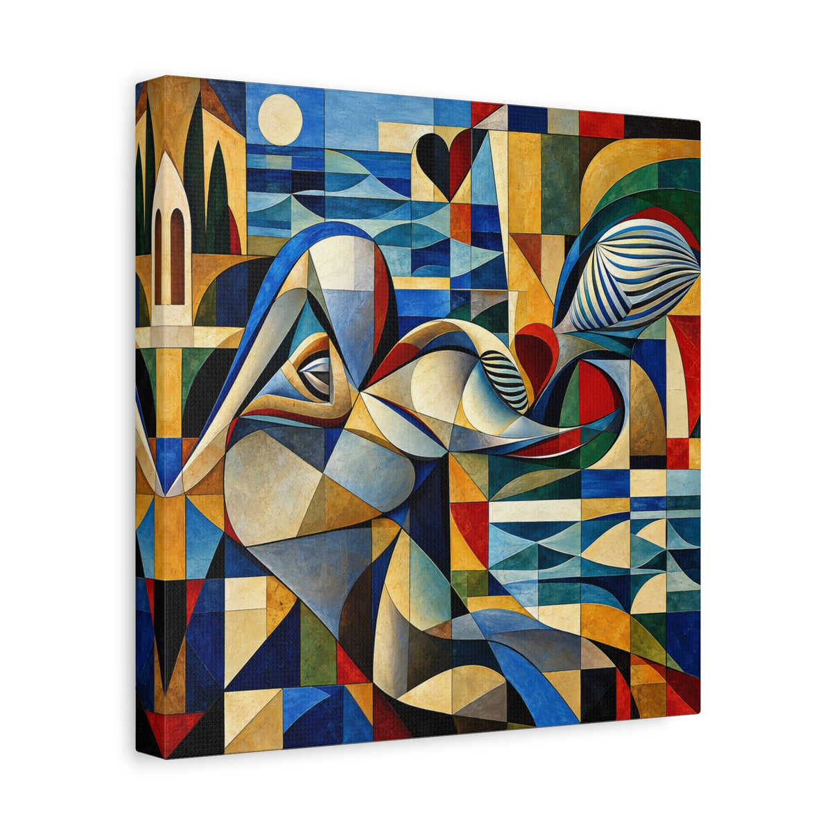 Moon Over Form — Cubist Coastal Abstract Fine Art Print