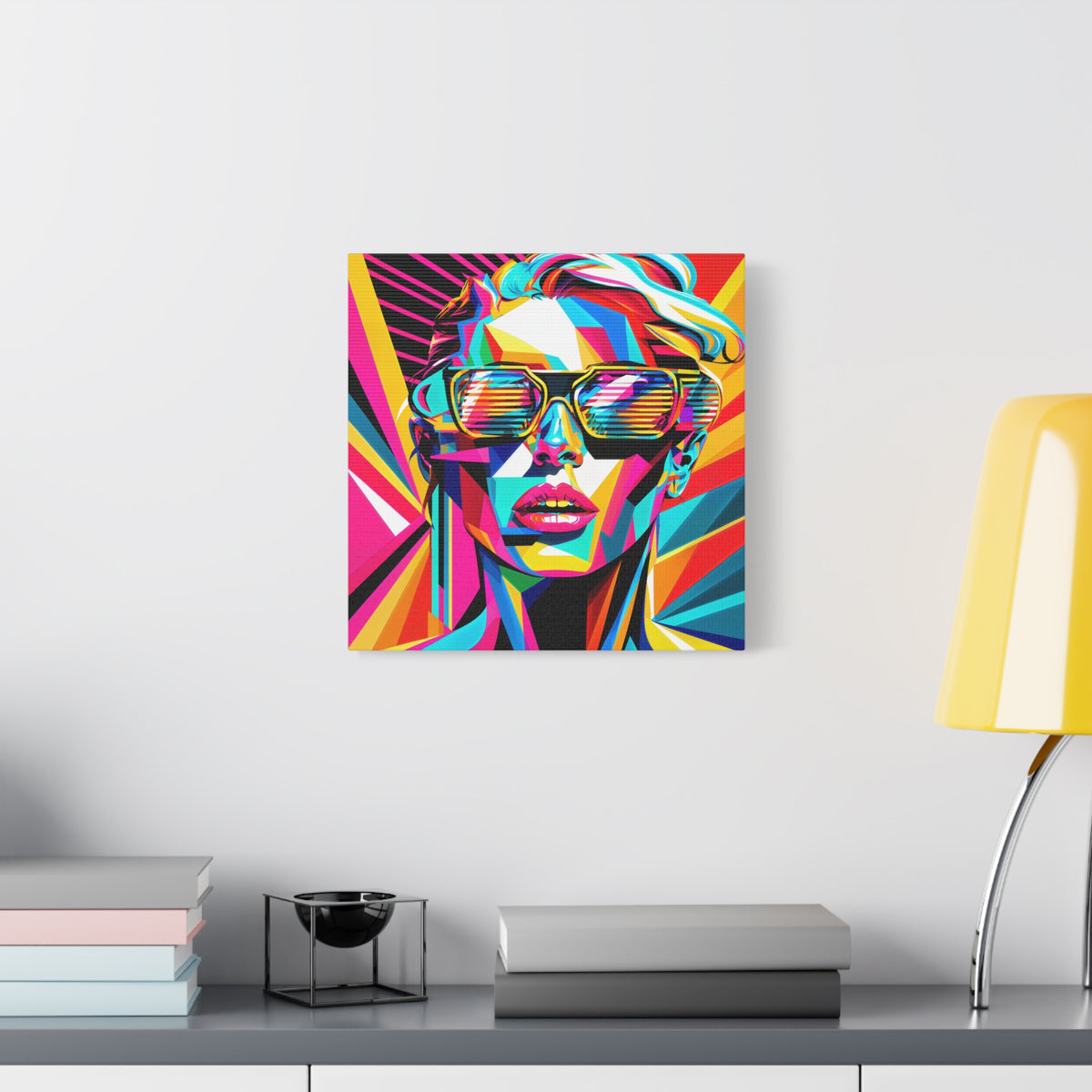 City Voltage – Neon Pop Art Portrait Canvas Print