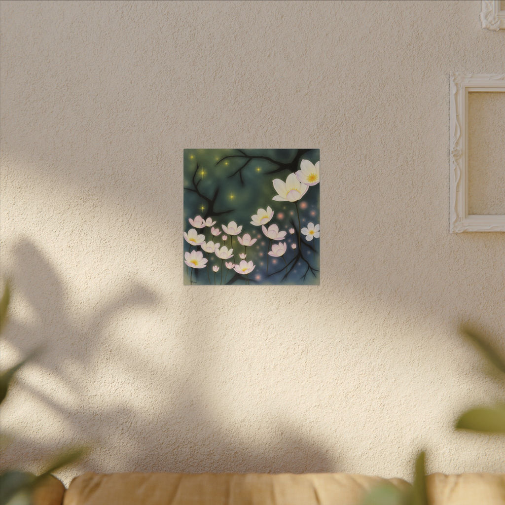 Where the Light Blooms – Dreamlike Floral Night Canvas Print