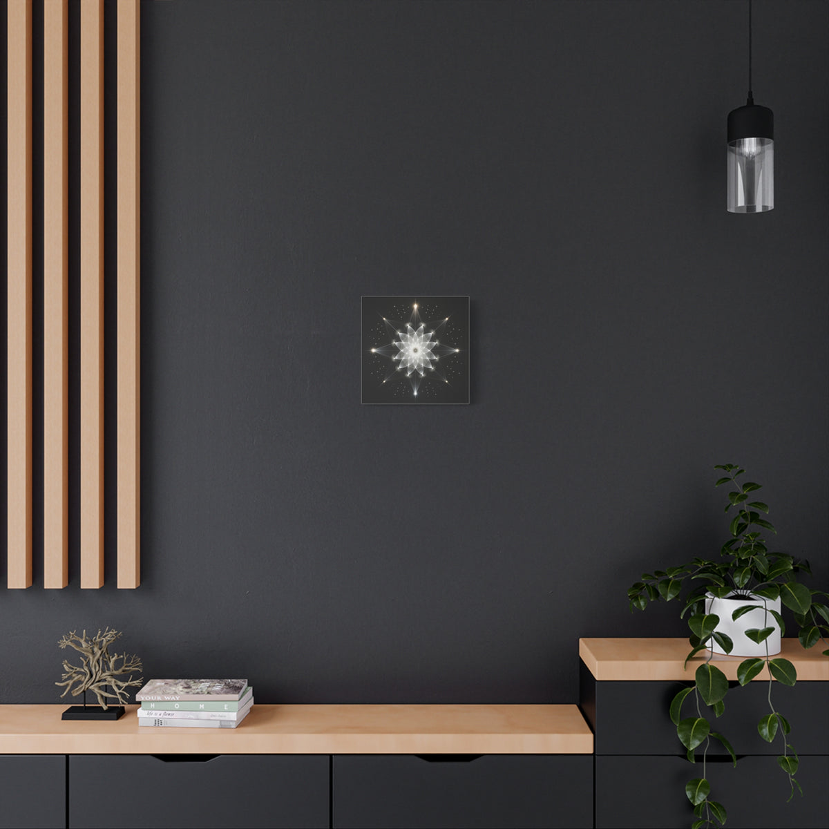 Constellation in Bloom — Monochrome Sacred Geometry Wall Art