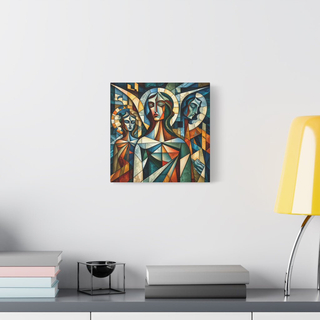 The Ones Who Watch Over Us | Cubist Stained Glass Angel Art