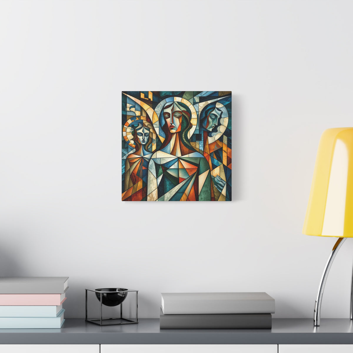 The Ones Who Watch Over Us | Cubist Stained Glass Angel Art