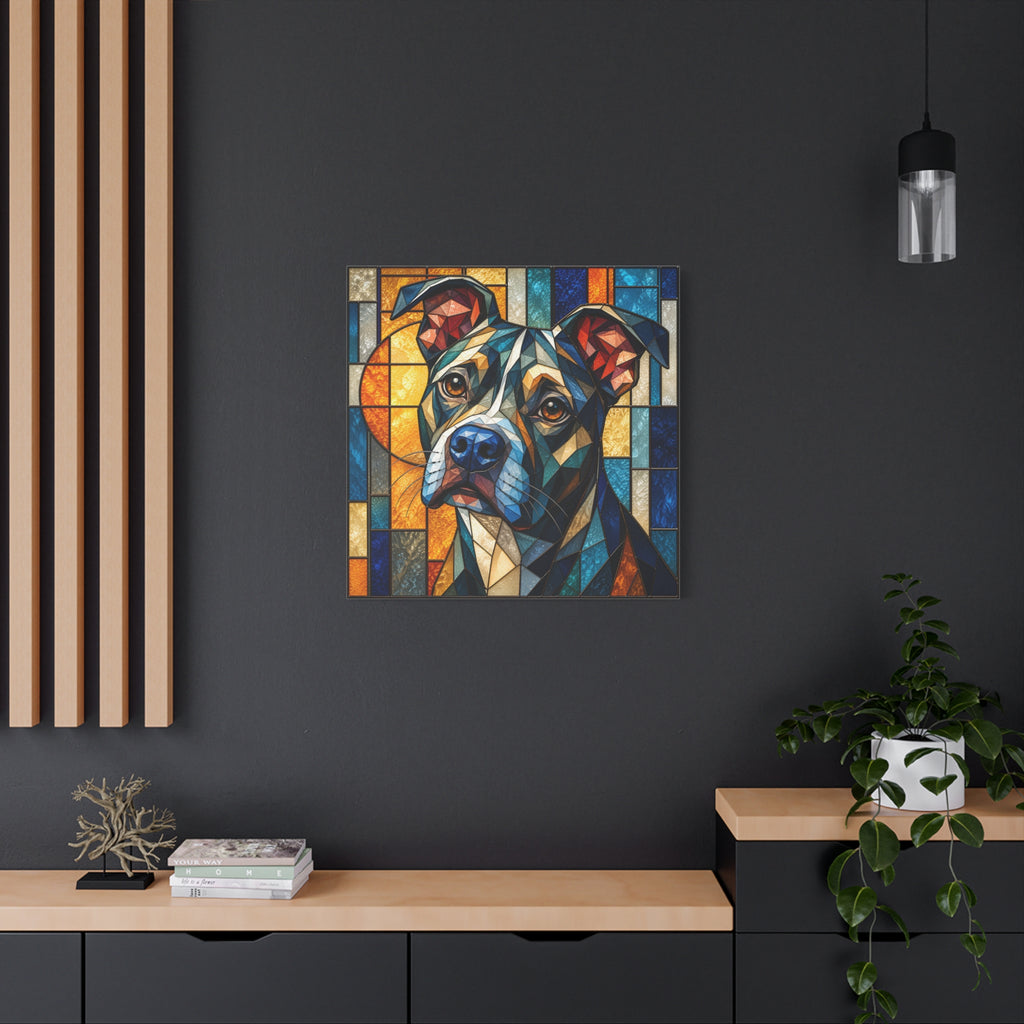 Heart of a Boxer — Stained Glass Dog Portrait Wall Art