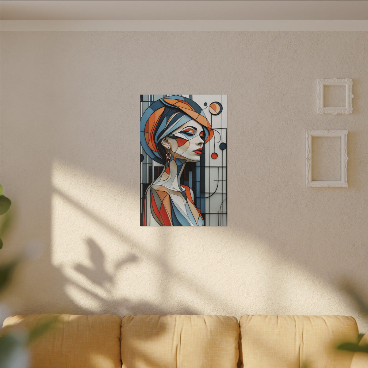 Poise in Orbit – Geometric Female Portrait Canvas Print