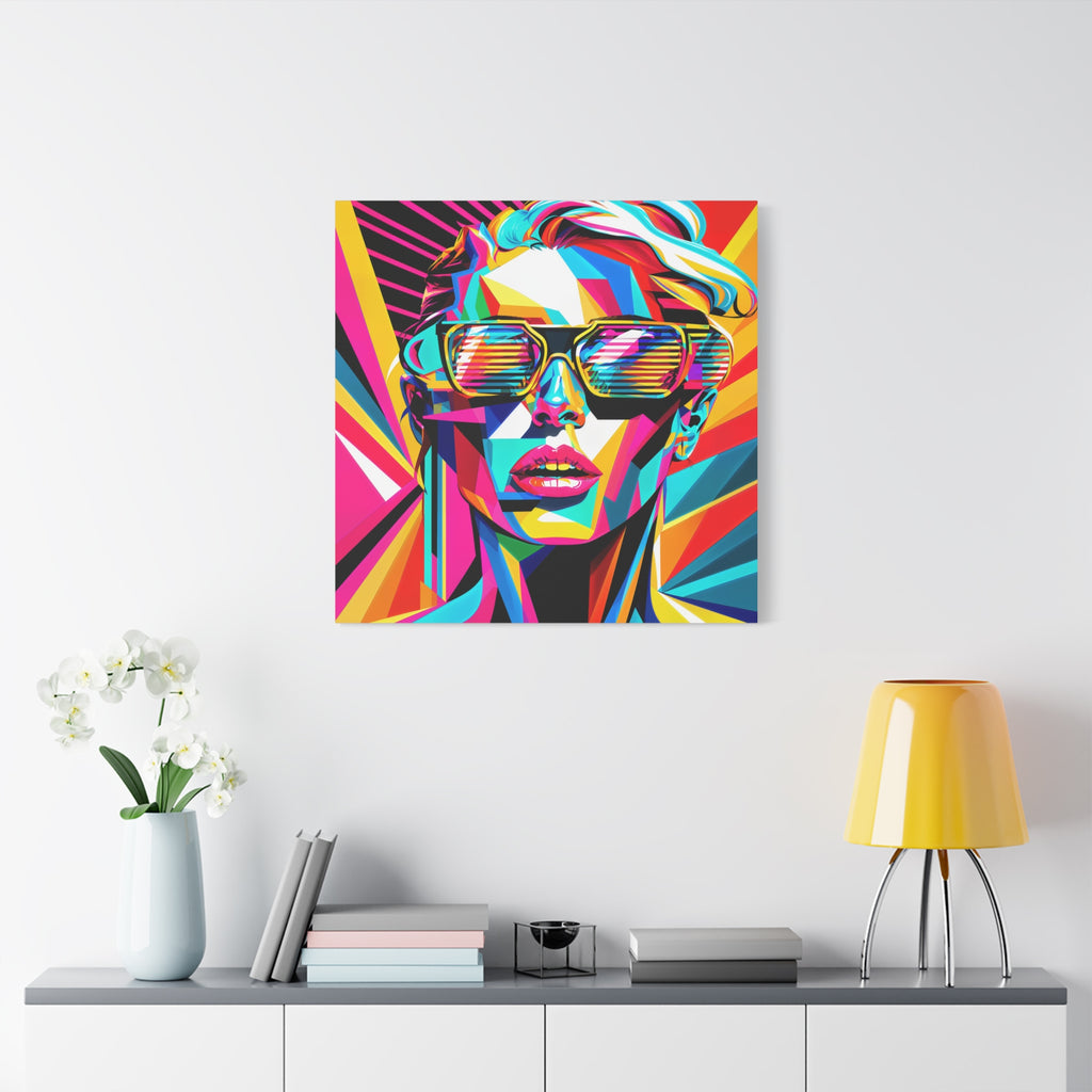 City Voltage – Neon Pop Art Portrait Canvas Print