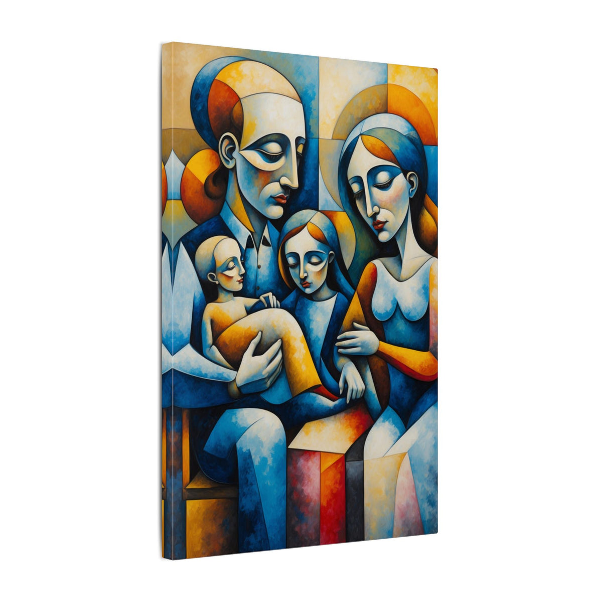 Held Together – Modern Geometric Family Portrait Canvas Print