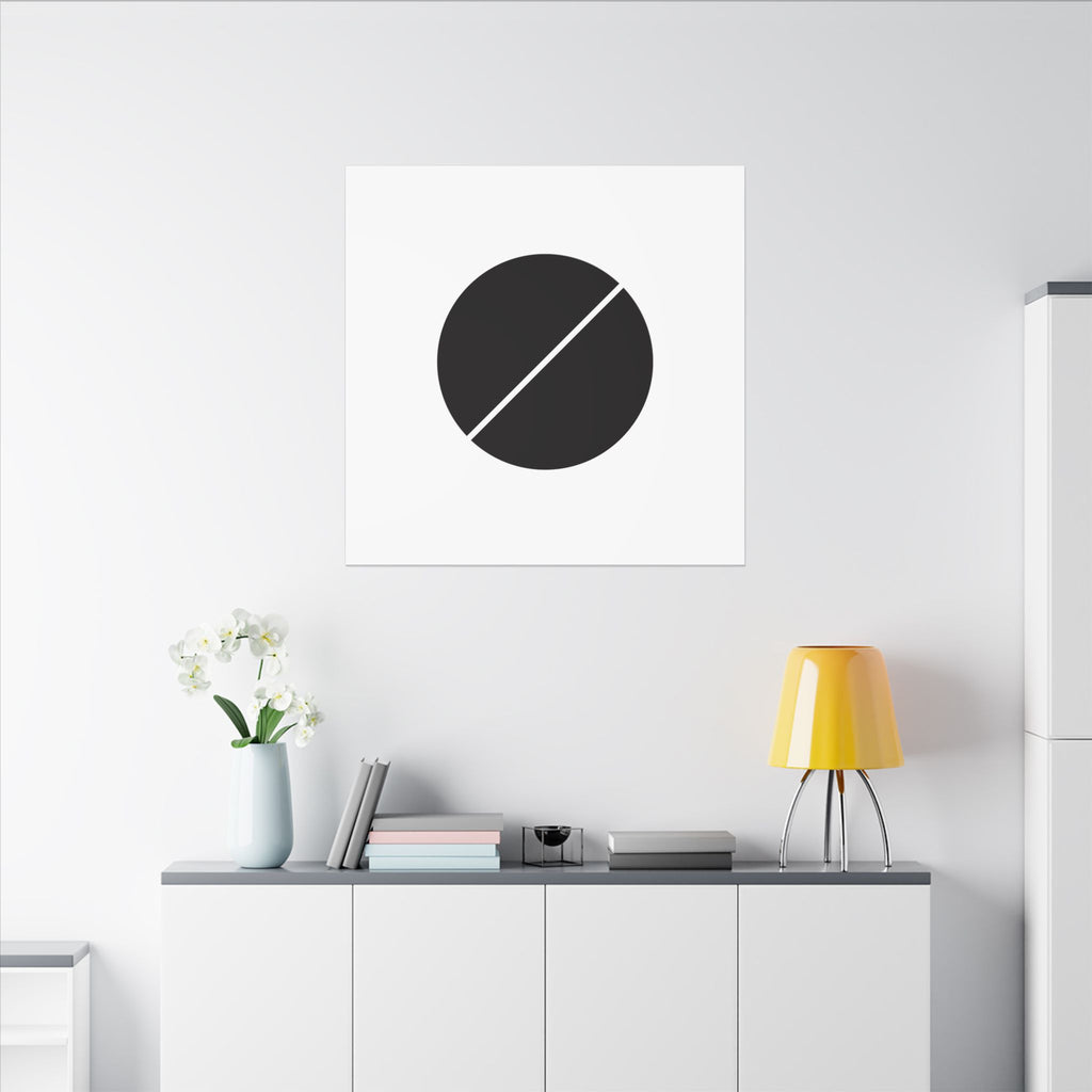 The Line Between – Minimalist Geometric Circle Canvas Print