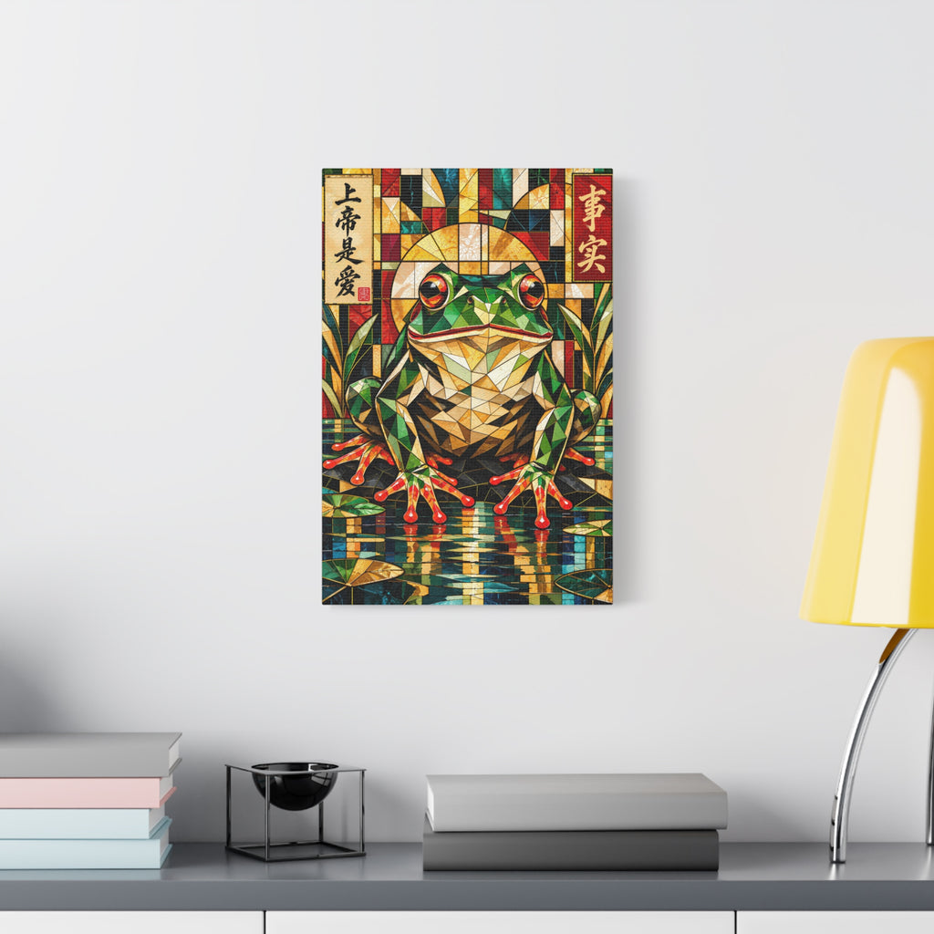 God Is Love—and That’s a Fact | Cubist Stained Glass Frog Art