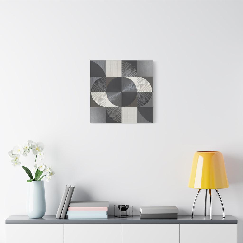 Measured Silence – Monochrome Geometric Circle Canvas Print