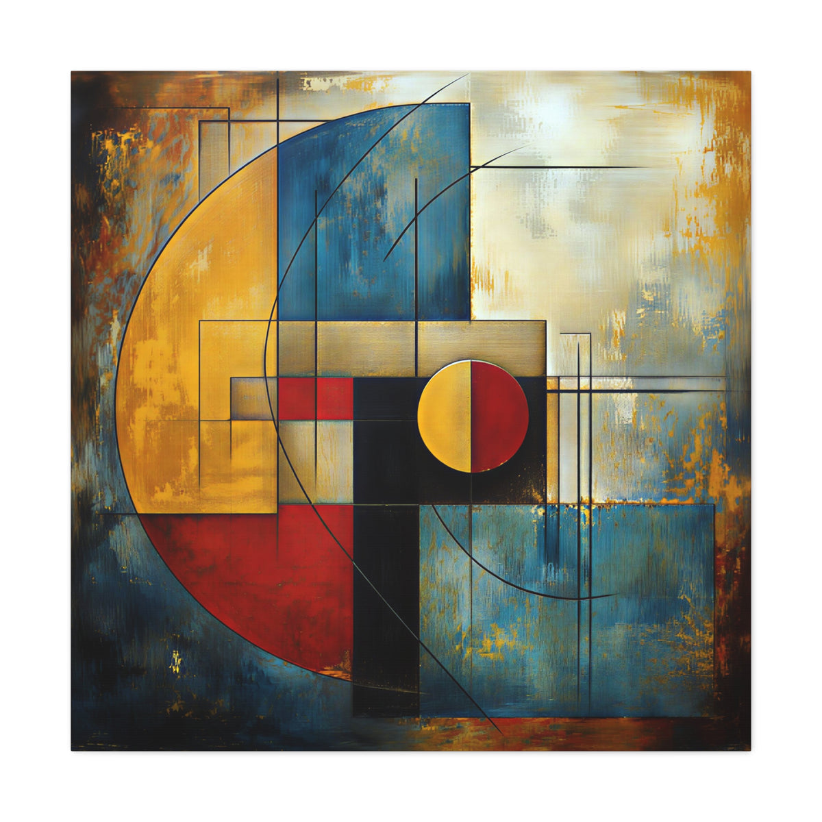 Golden Equilibrium — Geometric Abstract Fine Art Print
