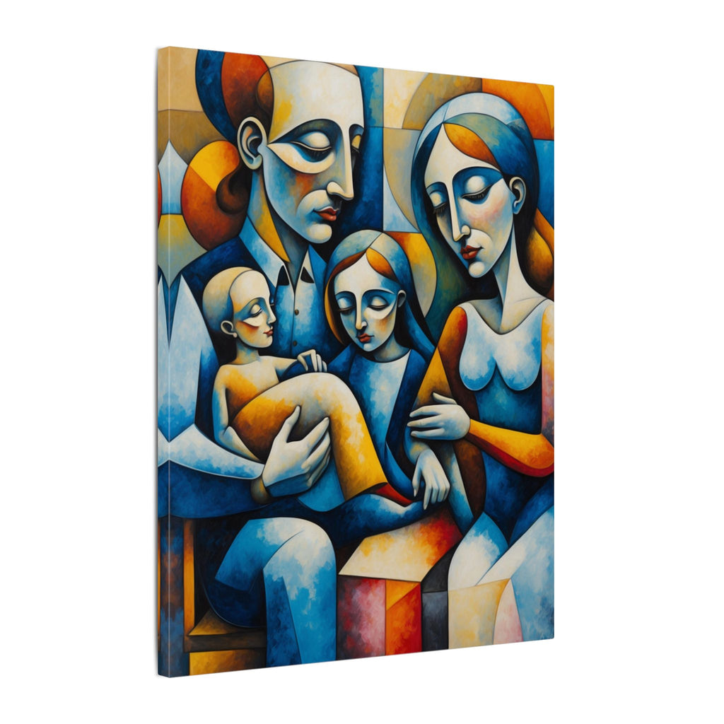 Held Together – Modern Geometric Family Portrait Canvas Print