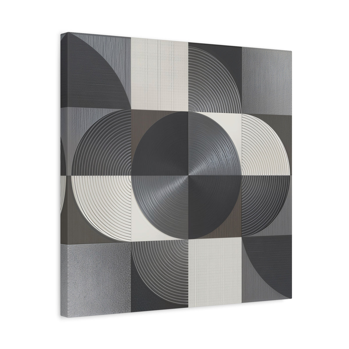 Measured Silence – Monochrome Geometric Circle Canvas Print