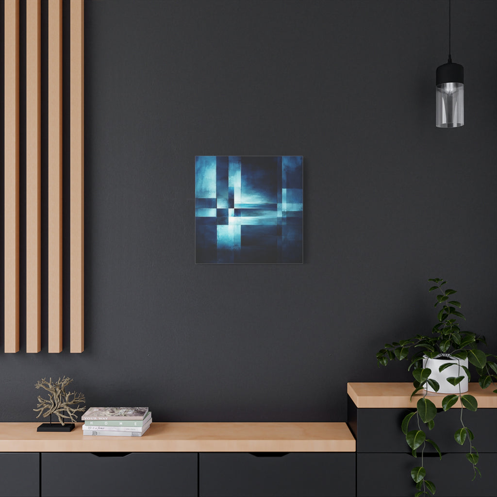 Blue Interval — Geometric Nocturne Abstract Fine Art Print