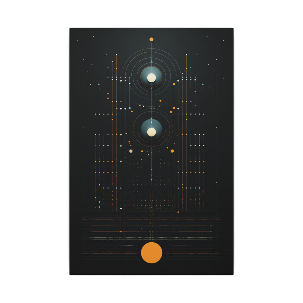 Signal From the Infinite – Black Gold Celestial Geometric Canvas Print