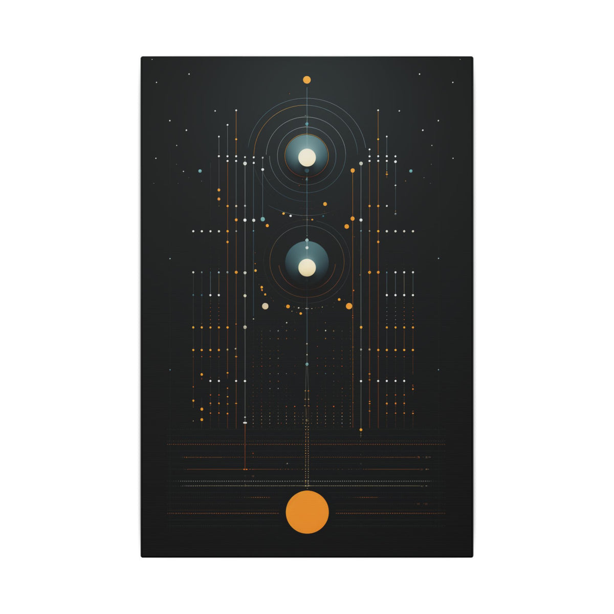 Signal From the Infinite – Black Gold Celestial Geometric Canvas Print