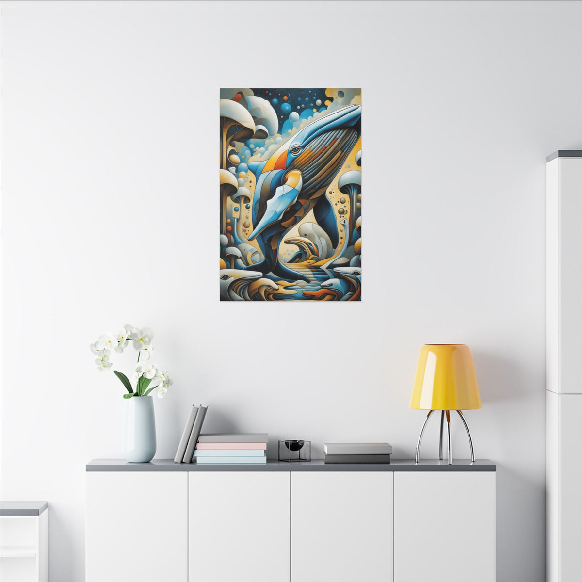 Where Giants Dream – Surreal Whale Canvas Print