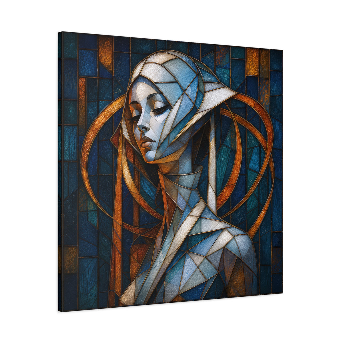 Cathedral of Her Own — Modern Stained Glass Woman Portrait Art
