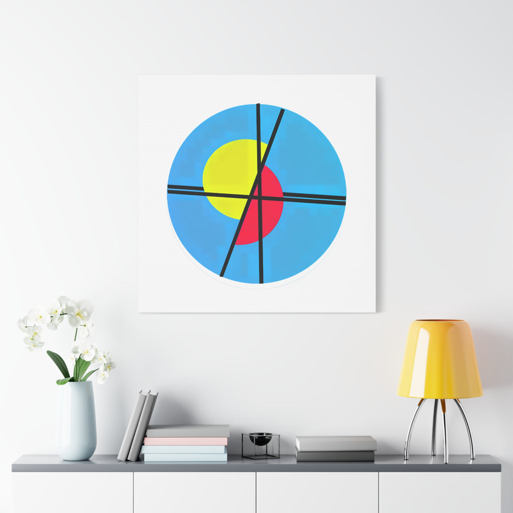 Primary Tension – Minimal Geometric Circle Canvas Print