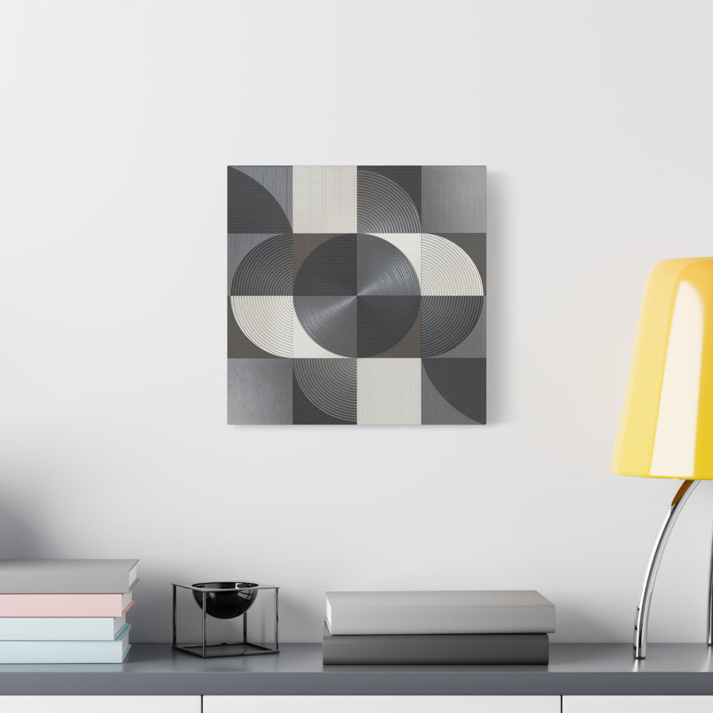 Measured Silence – Monochrome Geometric Circle Canvas Print