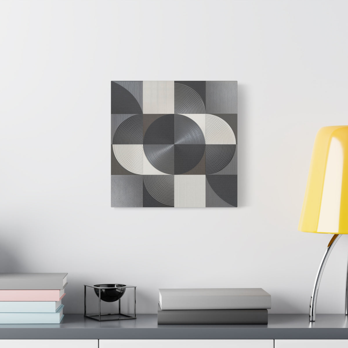 Measured Silence – Monochrome Geometric Circle Canvas Print