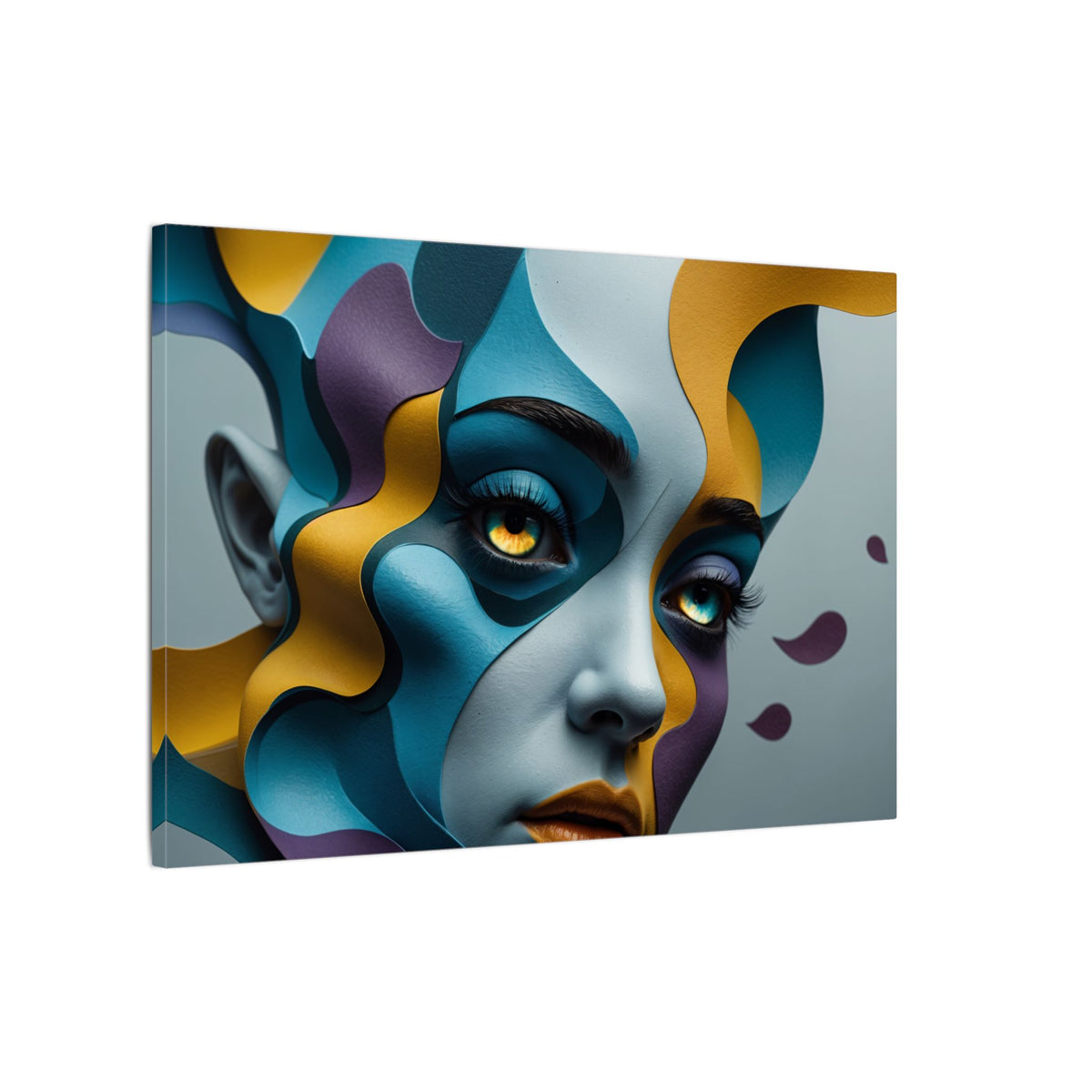 Soft Frequency – Abstract Geometric Female Portrait Canvas Print