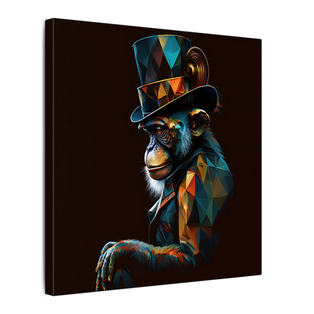 The Unusual Gentleman – Geometric Chimp Portrait Canvas Print
