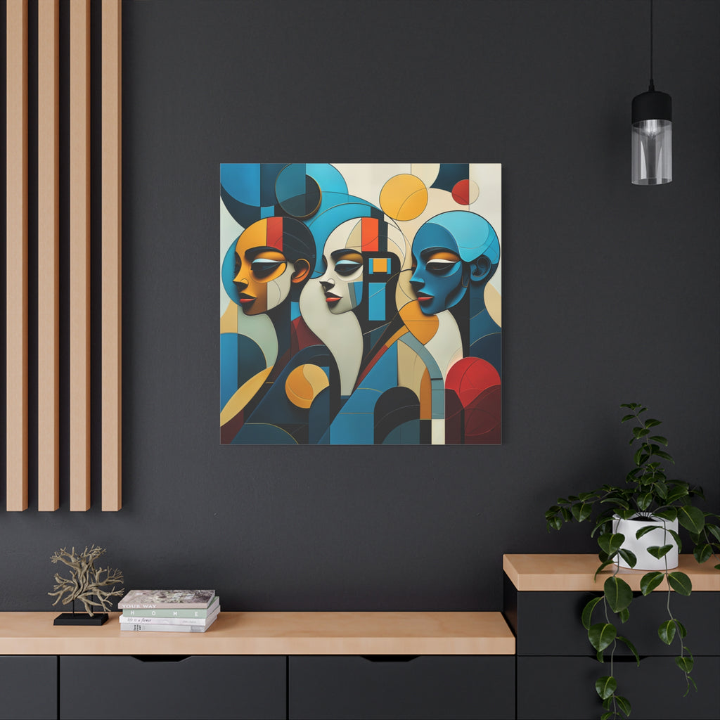 The Quiet Chorus – Modern Cubist Portrait Wall Art