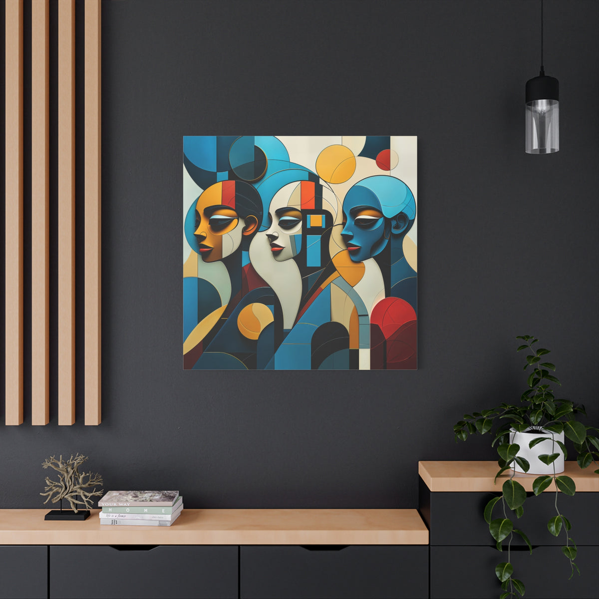 The Quiet Chorus – Modern Cubist Portrait Wall Art