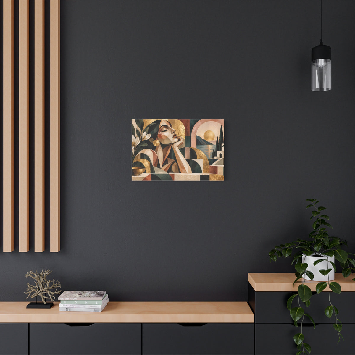 Mediterranean Reverie — Cubist Botanical Portrait Wall Art