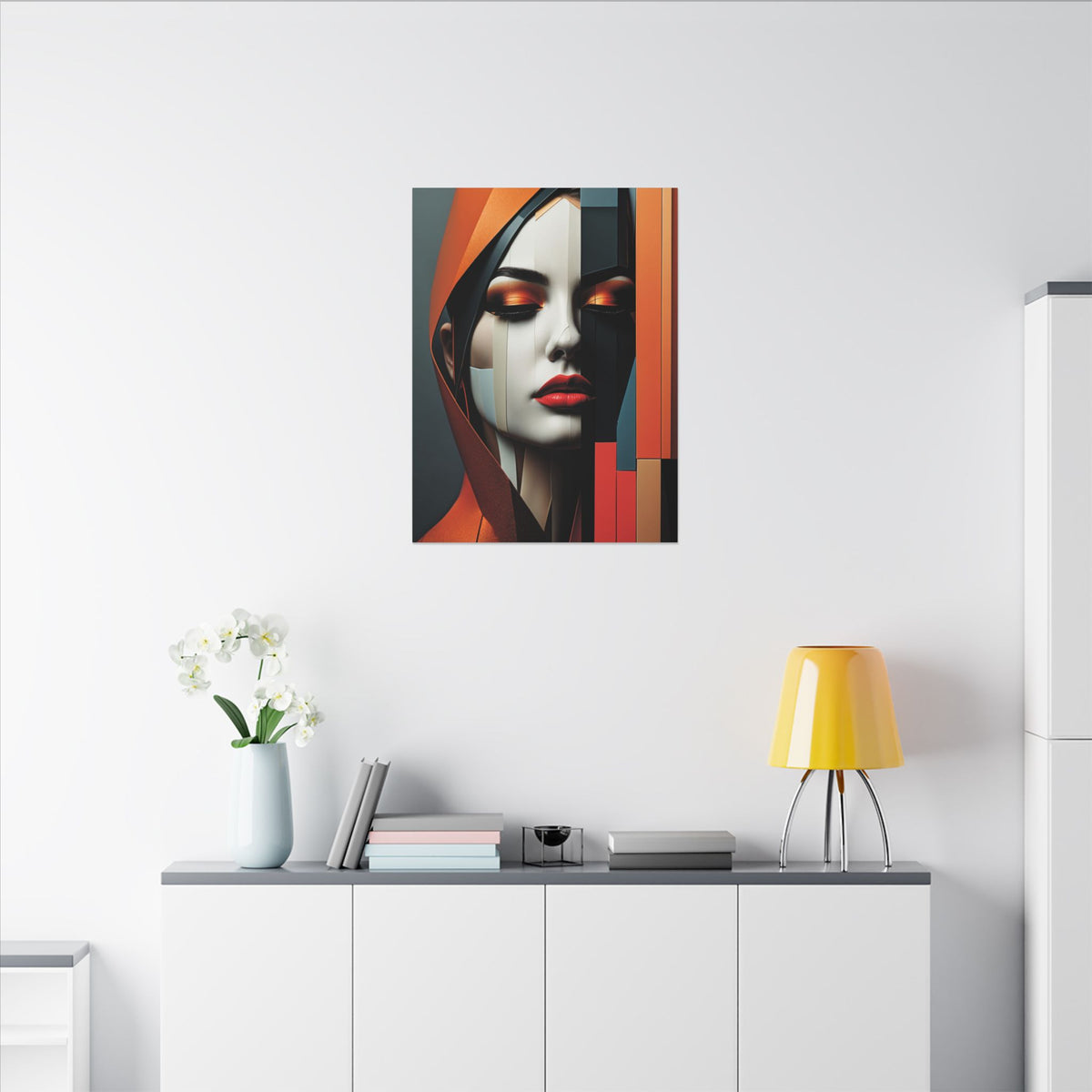 Becoming Art – Geometric Female Portrait Canvas Print